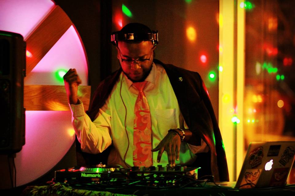 Intuitive DJ providing a dynamic performance at an event